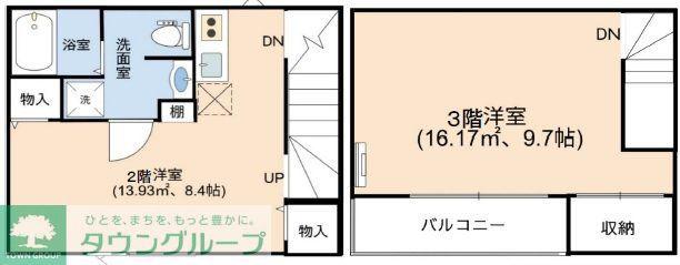 ベックアパートメント東川口(1LDK/2階)の間取り写真