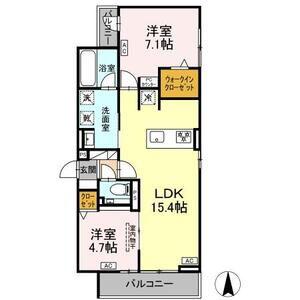 セレスティア草薙町(2LDK/3階)の間取り写真