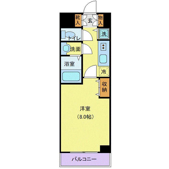 メゾンドヴィレ品川(1K/12階)の間取り写真