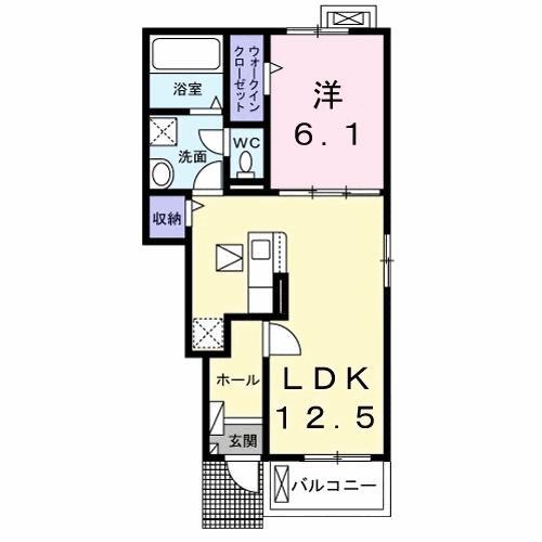 エテルノ(1LDK/1階)の間取り写真