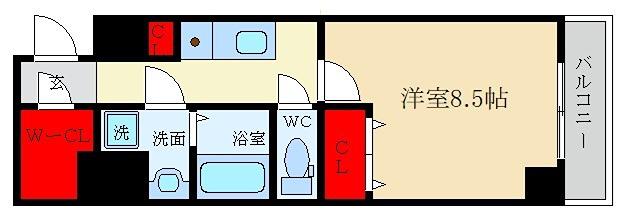 LA VALSE(1K/4階)の間取り写真