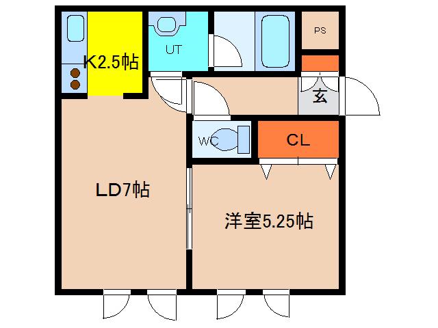 ペラッツィ梁川(1LDK/1階)の間取り写真