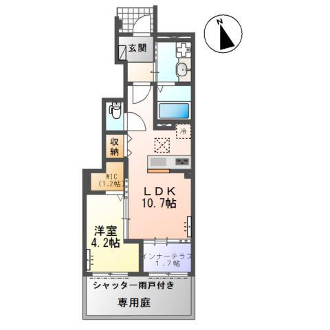 小信中島郷西アパート(1LDK/1階)の間取り写真