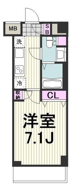 グレイスコート大倉山(1K/3階)の間取り写真