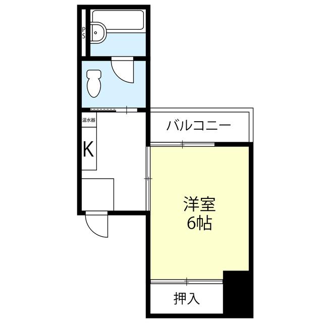 シルキーコート西新(1DK/2階)の間取り写真