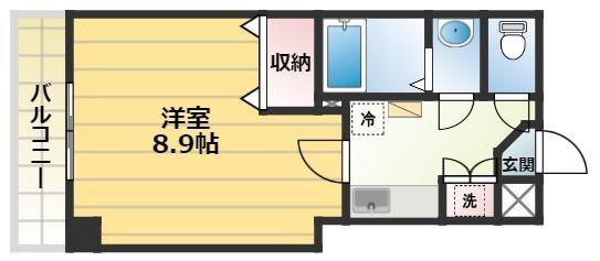 GLARE(1K/3階)の間取り写真