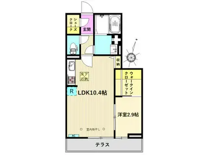 スプレンドーレ桜森(1LDK/1階)の間取り写真