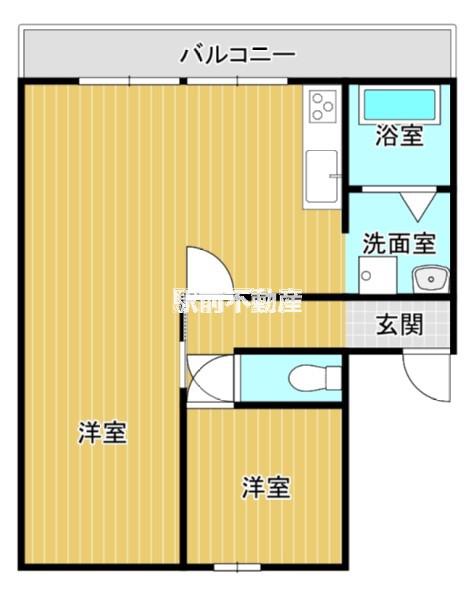 コーポ松(1LDK/2階)の間取り写真