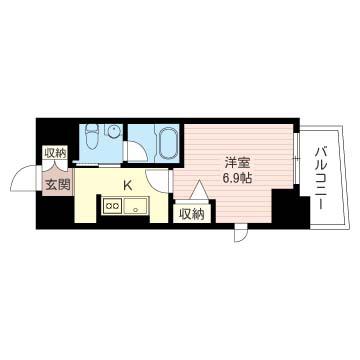 グランメール東新宿(1K/5階)の間取り写真
