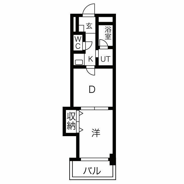 クレモナ山手(1DK/1階)の間取り写真