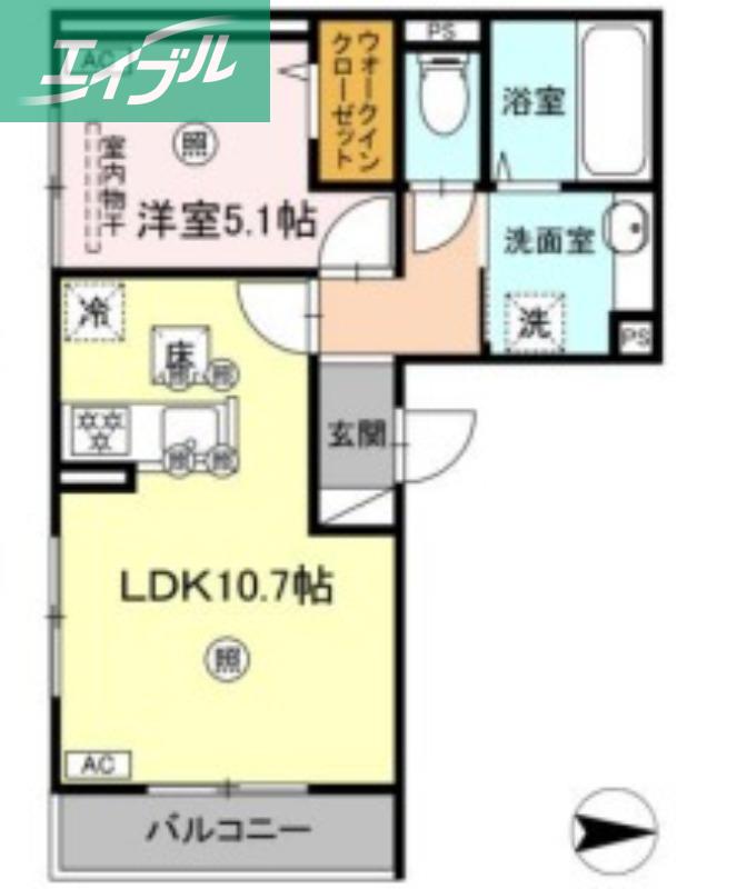 ラルゴ スターダスト(1LDK/3階)の間取り写真