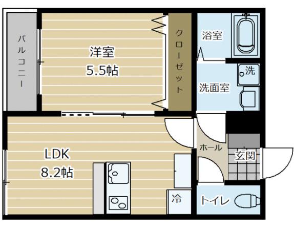 台原三丁目アパート(1LDK/2階)の間取り写真