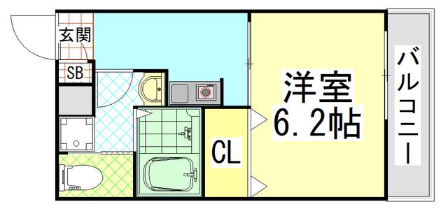 アジュール相生(1K/3階)の間取り写真
