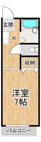 シャローム金剛(1K/1階)の間取り写真