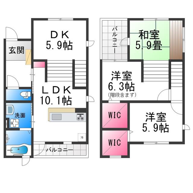 グランドゥールII(3LDK/1階)の間取り写真