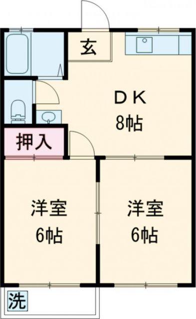 コープフジキ(2DK/2階)の間取り写真