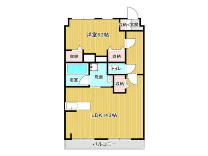 新大邦ビル(1LDK/2階)の間取り写真