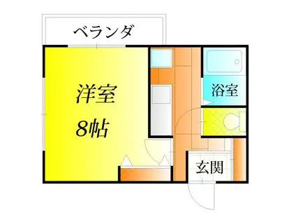 サニーコート太子(1K/1階)の間取り写真