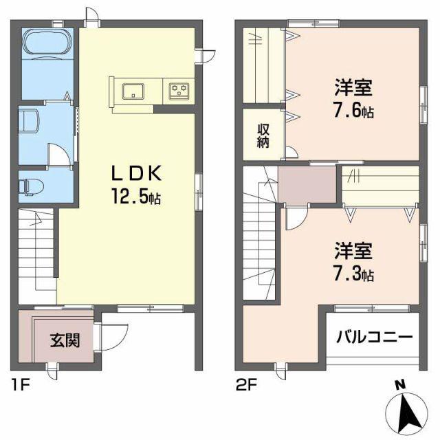 ピースフル岩崎(2LDK/1階)の間取り写真