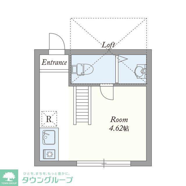 GRAND STUDIO 新都心(ワンルーム/1階)の間取り写真