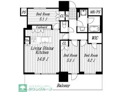  LIONS TOWER KASHIWA(3LDK/27階)の間取り写真