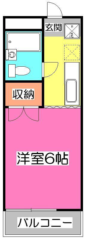 ジュネス狭山台(1K/1階)の間取り写真