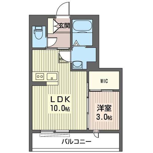 ジョイナスヒルズ(1LDK/2階)の間取り写真