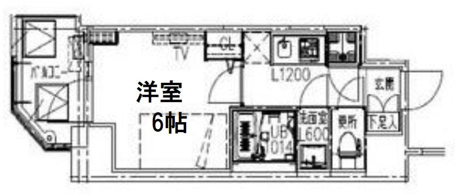 S-RESIDENCE都島LUX(1K/6階)の間取り写真