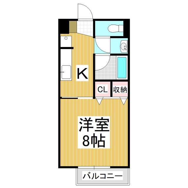 SURPLUSONEアカハネ(1K/2階)の間取り写真
