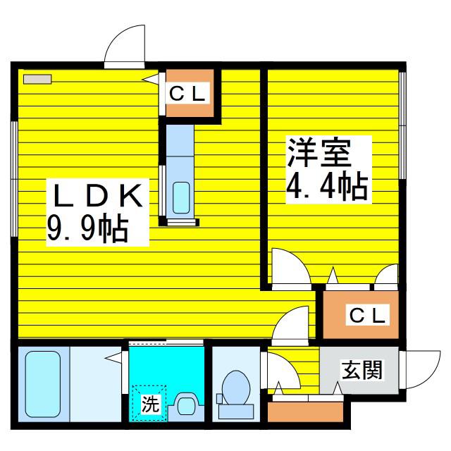 FROM PREMIERE(1LDK/2階)の間取り写真