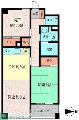 K HOUSE 1(2SDK/4階)の間取り写真