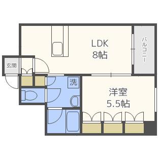 CITY SPIRE難波グレイス(1LDK/12階)の間取り写真