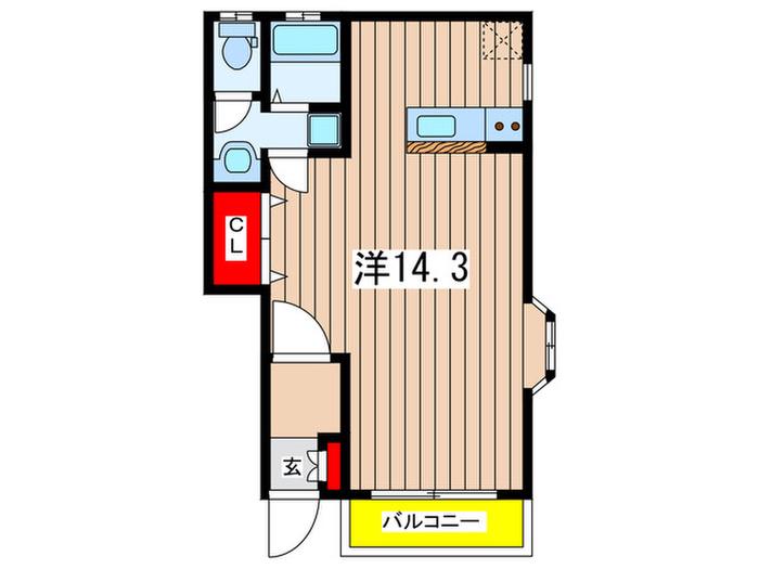 グリーンハイム日吉(ワンルーム/1階)の間取り写真