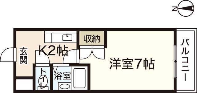 87Gメゾンマスイ(1K/2階)の間取り写真