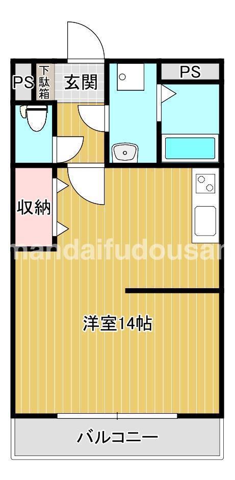 アメニティ平江(ワンルーム/2階)の間取り写真