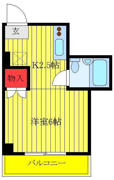 林田ビル(ワンルーム/3階)の間取り写真