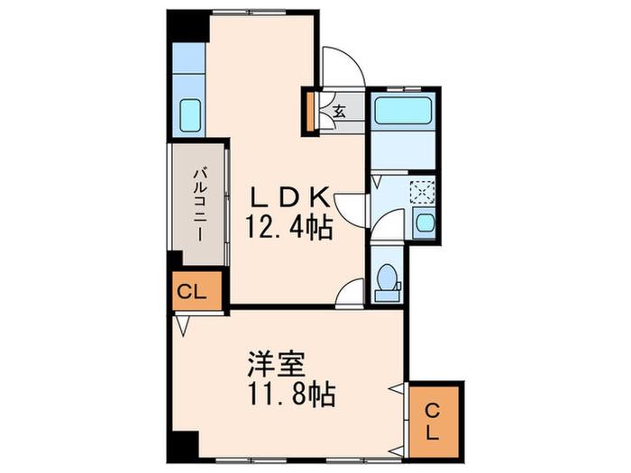 坂本ビル(1LDK/4階)の間取り写真