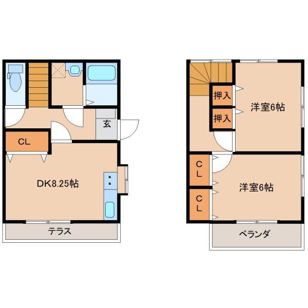 グリーンハウス(2DK/1階)の間取り写真