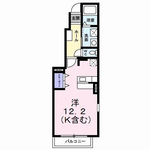 アヴェンタドール(ワンルーム/1階)の間取り写真