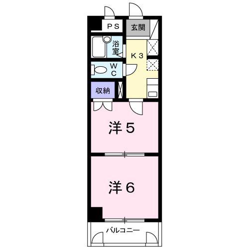 第2メゾンあらかわ(2K/2階)の間取り写真