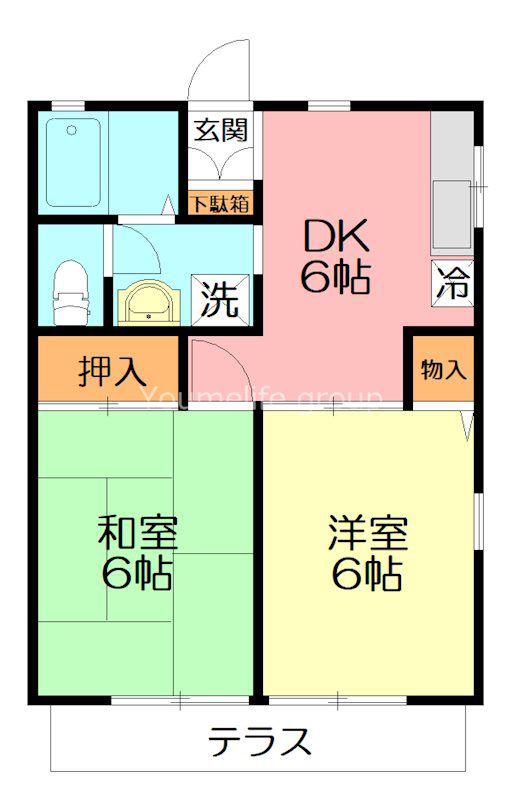 サンコート東戸塚E棟(2DK/1階)の間取り写真