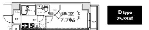 S-RESIDENCE王子TERCERA(1K/7階)の間取り写真