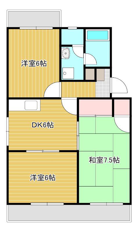サンティール(3DK/1階)の間取り写真