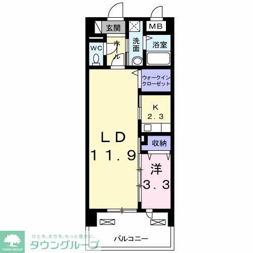クレセント(1LDK/5階)の間取り写真