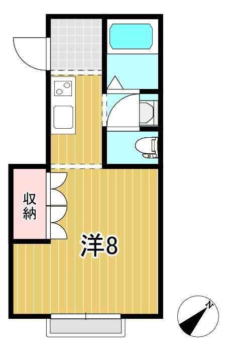 根本ハイツ(1K/2階)の間取り写真