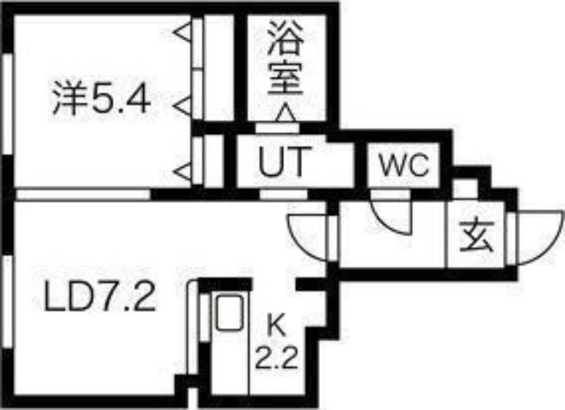 ゼスティ学園前(1LDK/1階)の間取り写真