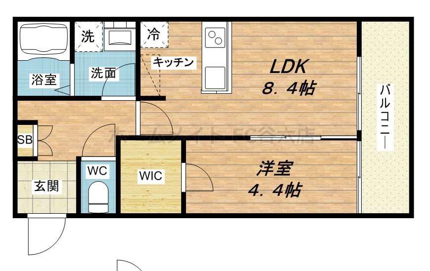 SOLANA岸田堂(1LDK/3階)の間取り写真