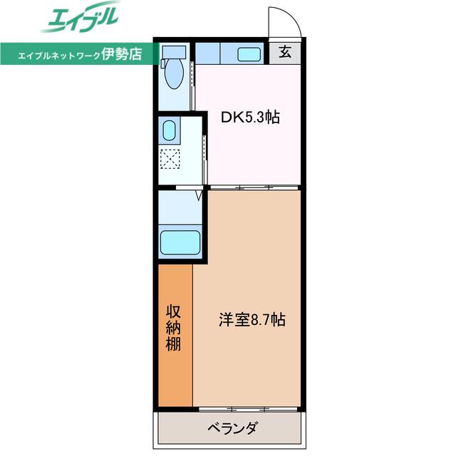 リージェンシー大世古(1DK/1階)の間取り写真