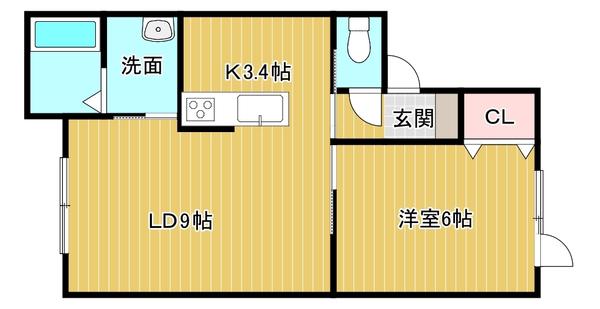 BELCASA(1LDK/1階)の間取り写真