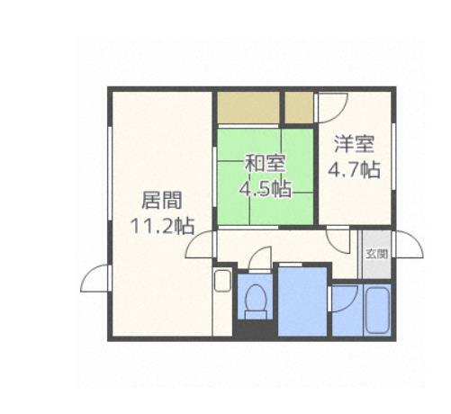 パレスほしみ(2LDK/2階)の間取り写真